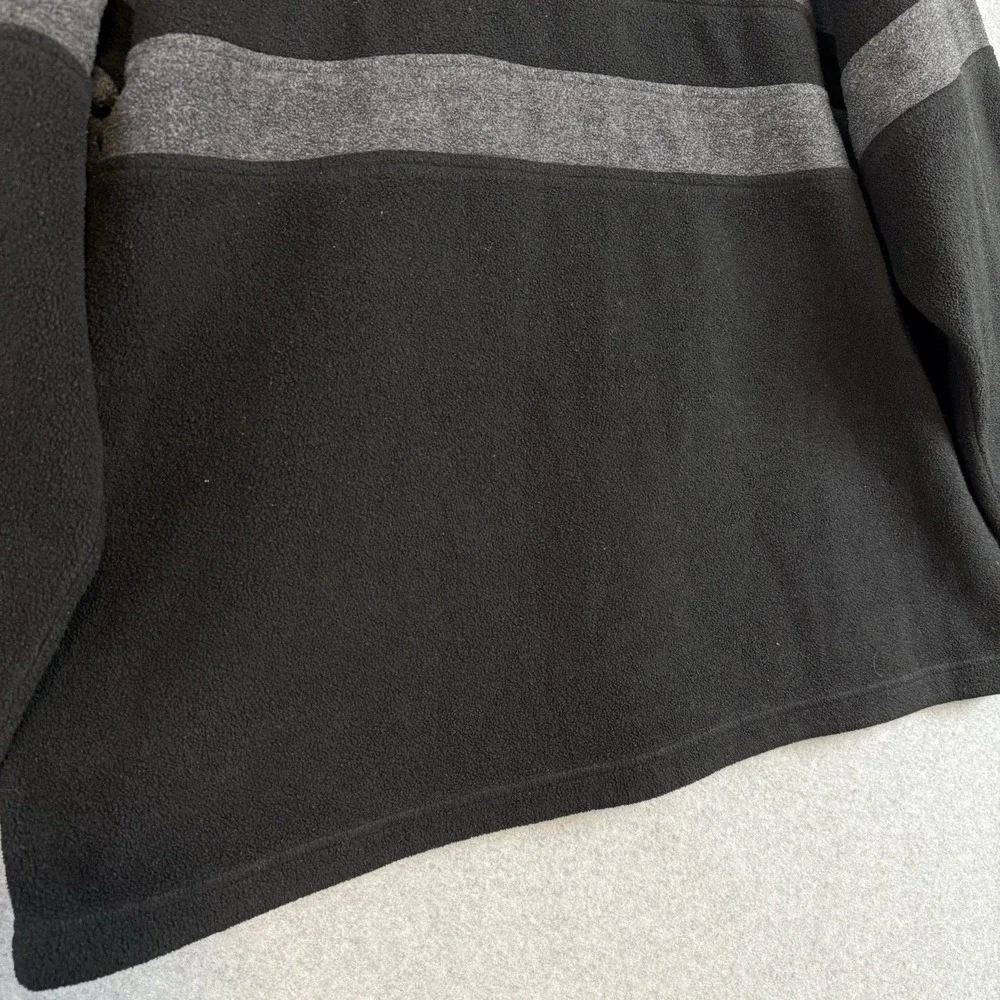 Vintage J crew sweater mens XL‎ gray striped pullover fleece long sleeve Y2K